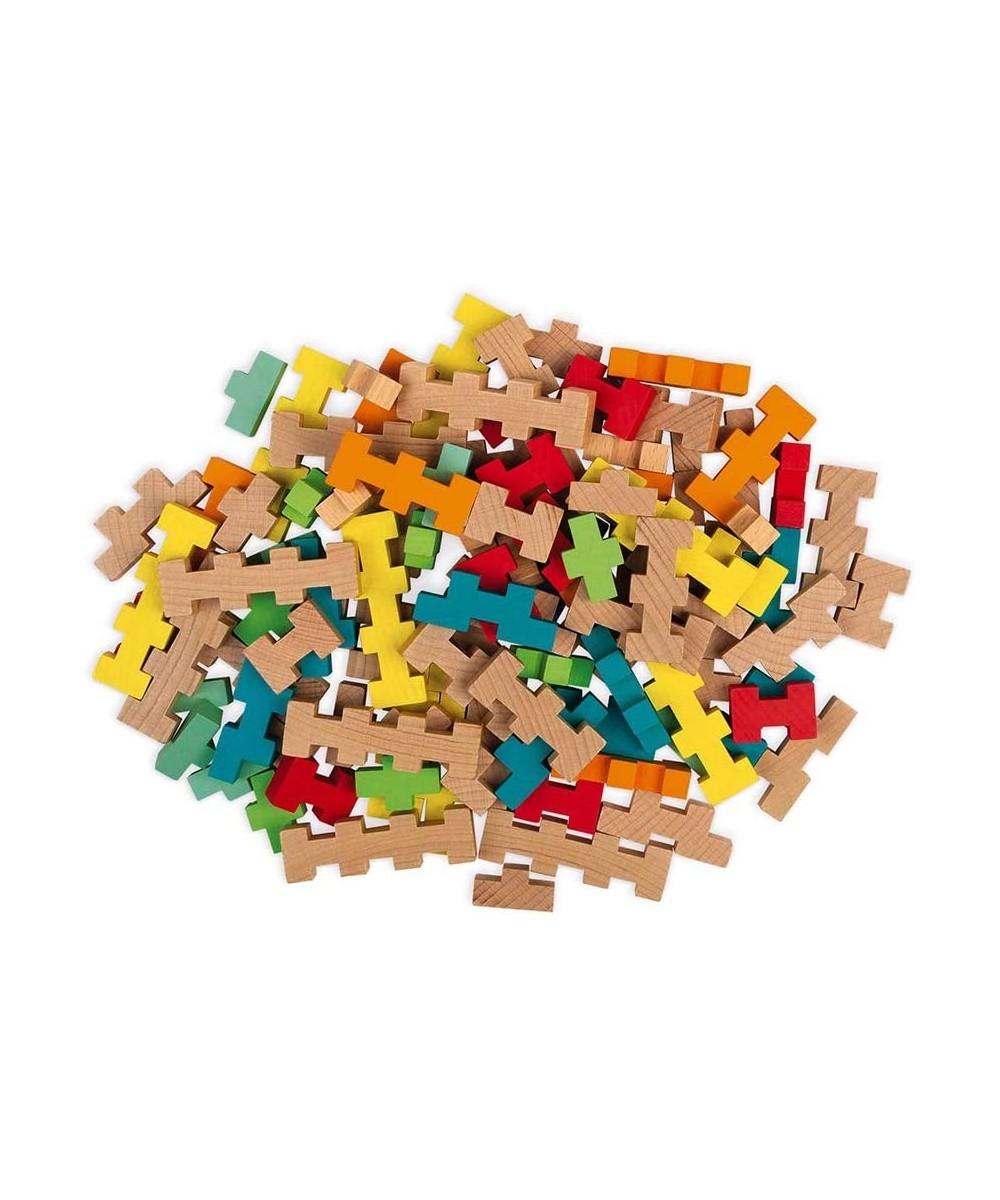 100 Piece Wooden Building Kit with Notched Blocks - Ages 6+ - J08301 $49.99 Toy Stacking Block Sets