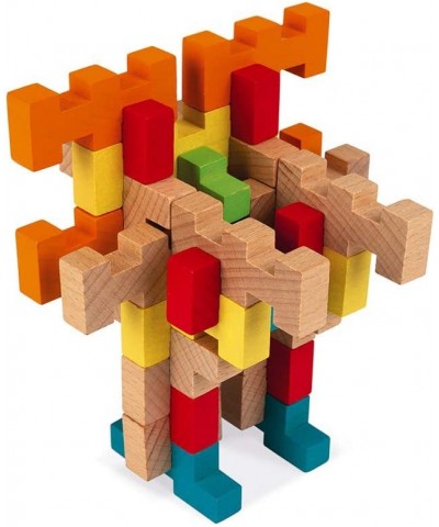 100 Piece Wooden Building Kit with Notched Blocks - Ages 6+ - J08301 $49.99 Toy Stacking Block Sets