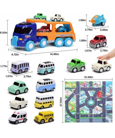 14PCS Toy Trucks Car for 2 3 4 5 Year Old Toddlers Boys Girls Transport Car Carrier Truck Pull Back Vehicles Toys Car Trucks ...