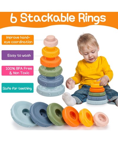 26pcs Soft Montessori Toys for 1 2 Year Old Sensory Infant Teething Toy Stacking Block Ring Toy Teether Balls Bath Toys Devel...