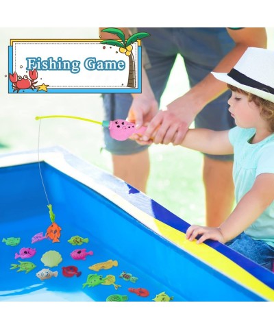 Magnetic Fishing Toys Water Pool Games for Kids Bathtub Bath Game Set for Toddlers with 50 Fish 2 Fishing Rod and 2 Nets Pool...