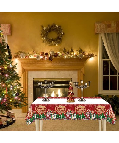 3 Pack Plastic Tablecloth 42x70inch Christmas Disposable Table Cover Christmas Parties Tablecloth Disposable Rectangle Tablec...