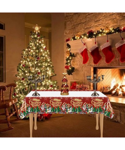 3 Pack Plastic Tablecloth 42x70inch Christmas Disposable Table Cover Christmas Parties Tablecloth Disposable Rectangle Tablec...