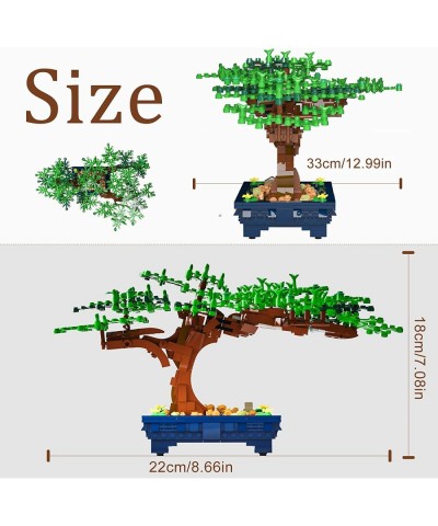 Bonsai Building Kit Set Creative Bonsai Tree Building Bricks Unique Building Block Decoration Gifts for Adults and Kids(653 P...