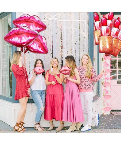 10Pcs Lipstick Balloons 49" Red Kiss Lips Balloons 30" Valentines Day Balloons Decorations Bachelorette Party Supplies Makeup...