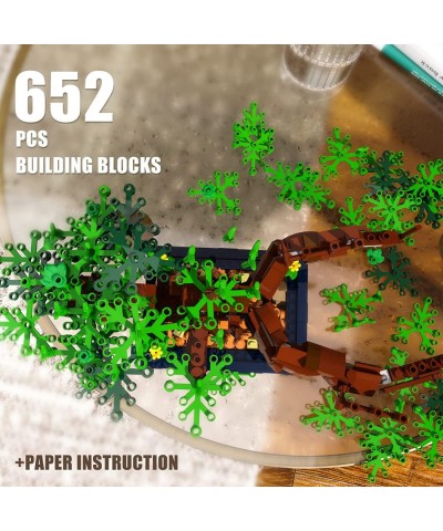 Bonsai Building Kit Set Creative Bonsai Tree Building Bricks Unique Building Block Decoration Gifts for Adults and Kids(653 P...