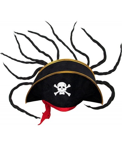 Pirate Hat with Dreadlocks – Pirate Costume Accessories for Dress Up Parties & Halloween Costumes - Classic Caribbean Pirate ...