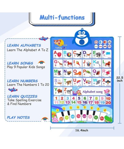 Electronic Interactive Alphabet Wall Chart Talking ABC Poster +123+Music+Piano ABC Learning for Toddlers 1-3 Educational Toys...