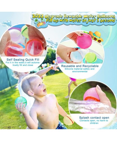 Reusable Water Balloons 12PCS Refillable Magnetic Water Balloons Quick Fill Happy Water Bombs Splash Ball for Kids Adults Wat...