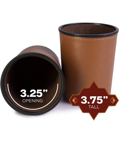 5 Leather Dice Cups and 25 Bullseye Dice by Bullseye Game Night | Classic Dice for Farkle Liar's Dice Bunco | Brown $40.84 Ga...