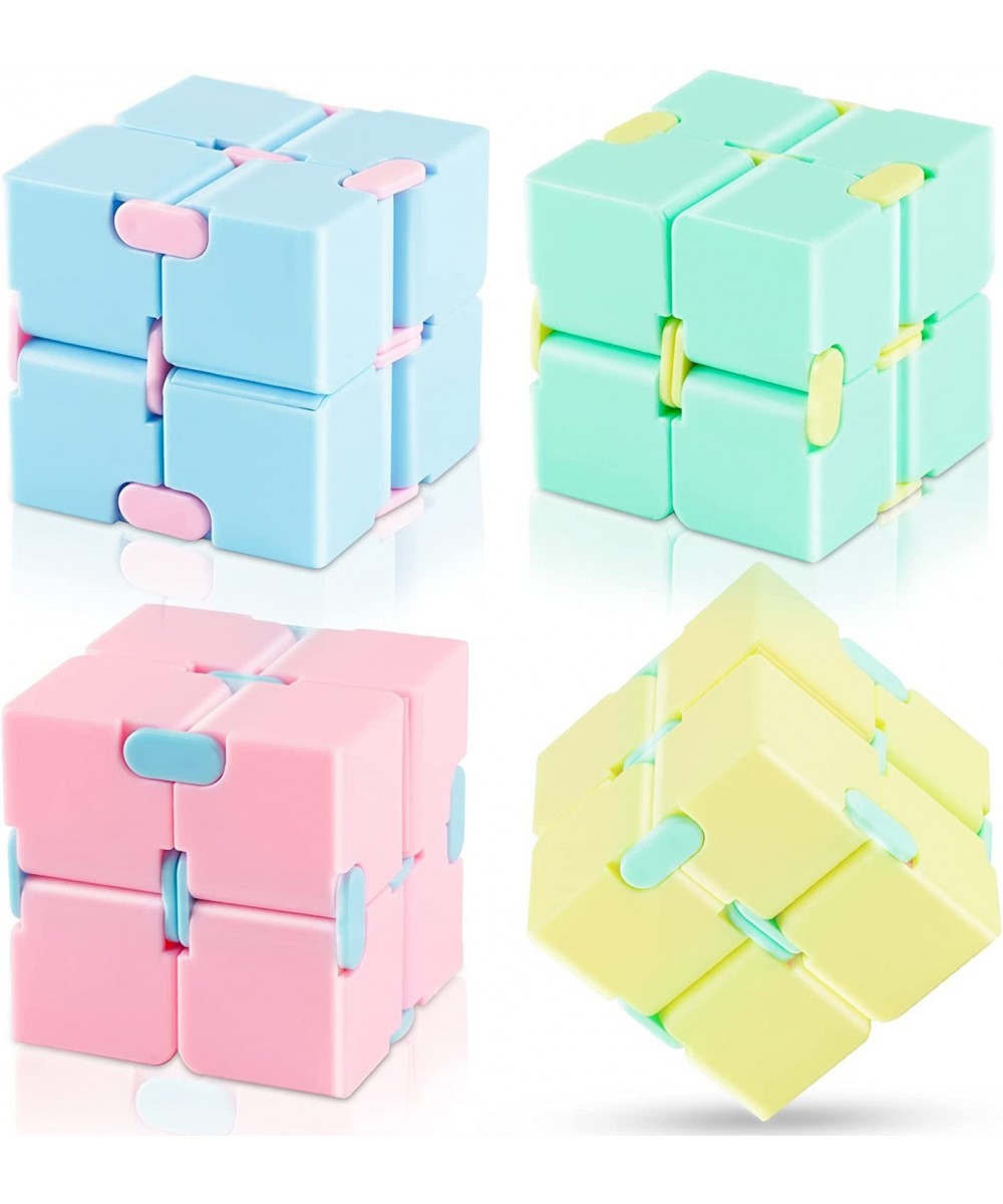 Infinity Cube Sensory Toy 4 Pack Puzzle Cube Toy for Kids Adult Stress Anxiety Relief Magic Puzzle Flip Toy for ADHD Finger C...