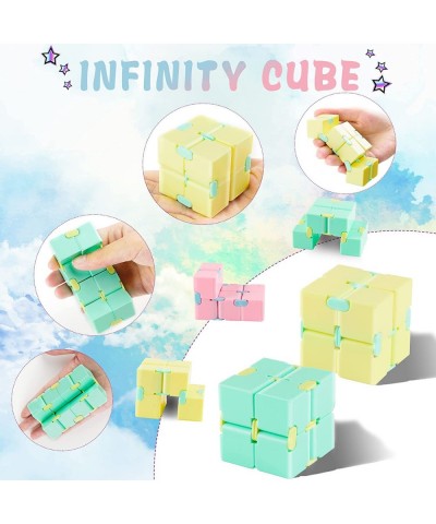 Infinity Cube Sensory Toy 4 Pack Puzzle Cube Toy for Kids Adult Stress Anxiety Relief Magic Puzzle Flip Toy for ADHD Finger C...