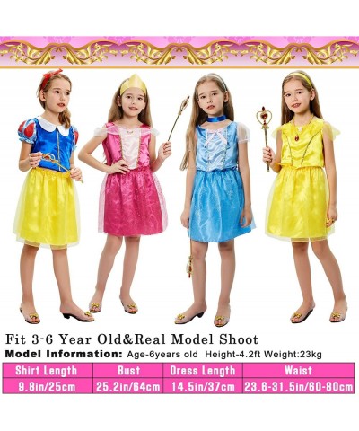 17 Pcs Girls Princess Dress Up Trunk Role Play Cosplay Set with Princess Shoes Crown Accessories Princess Costume for Kids Ag...