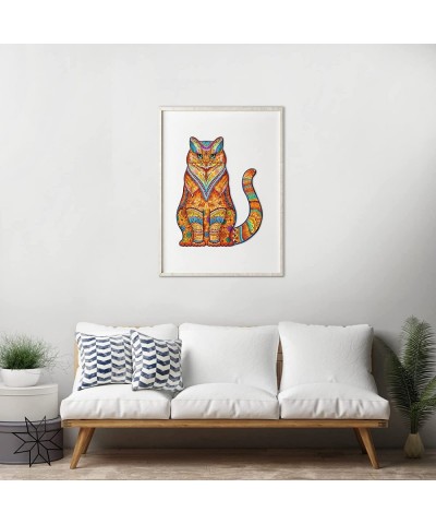 Wooden Jigsaw Puzzles-Cat Puzzle Unique Shape Advanced Animal Wooden Puzzle Best Gift for Adults and Kids Family Puzzles for ...