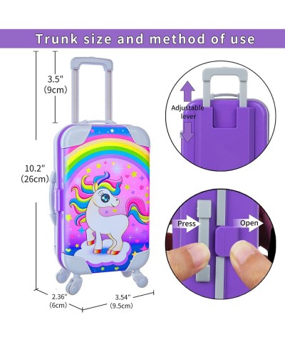 29 Pcs American Doll Clothes and Accessories Cute Travel Play Set fit 18 Inch Doll with Purple Clothes Suit Unicorn Suitcase ...