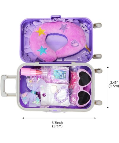 29 Pcs American Doll Clothes and Accessories Cute Travel Play Set fit 18 Inch Doll with Purple Clothes Suit Unicorn Suitcase ...