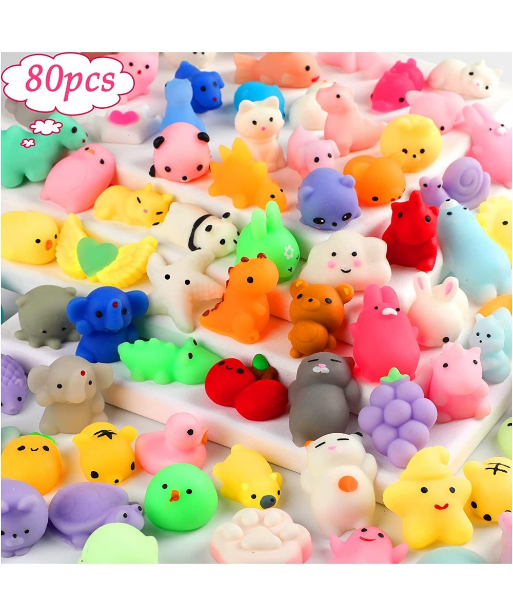 80pcs Mochi Squishy Toys Mini Kawaii Squishy Fidget Toys Bundles Squishies Party Favors for Kids Gift for Easter Basket Stuff...