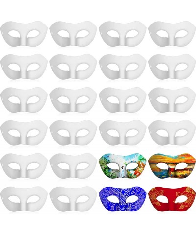 24 Pack Paper Mache Art Masks Half Face White Craft Masks DIY Blank Masks Mardi Gras Cosplay Party Masquerade Mask $43.91 Kid...