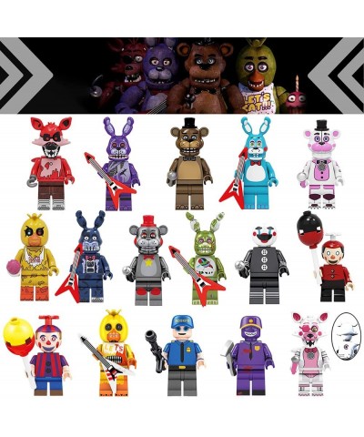 Wnnei 16pcs FNAF Action Figures Play Bunny Fox Pirate Freddy Action Figures Assembled for Toys Dolls Gifts Cake Toppers Gift ...