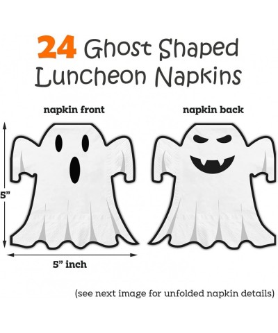 Halloween Party Supplies 24 Serving - Pumpkin Shaped Plates Ghost Shaped Napkins Orange Cups - Disposable Halloween Decoratio...