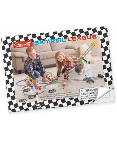 Skyrail League Marble Run - Build Parallel Tracks with Loops and Jumps for Side-by-Side Racing 166 Piece Set with 5 Marbles a...