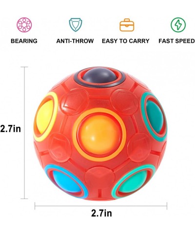 Rainbow Puzzle Ball Fidget Toy Pack Fun 3D Magic Ball Stress Reliever Fidget Ball Toy Gift for Children Teens & Adults-5 Pack...