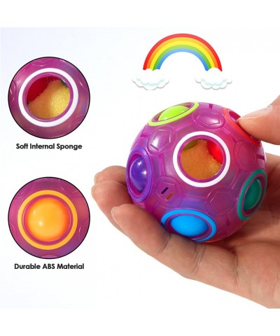 Rainbow Puzzle Ball Fidget Toy Pack Fun 3D Magic Ball Stress Reliever Fidget Ball Toy Gift for Children Teens & Adults-5 Pack...