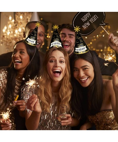 12PCS New Years Eve Party Supplies 2023 Gold Glitter Happy New Year's Eve Party Favor Cone Hats for Count Down Party $18.37 K...