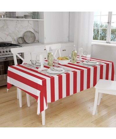 Pack of 6 Plastic Red and White Checkered Tablecloths -Party Picnic Camping Vinyl Tablecloth - 108 x 54 inches Vinyl Tableclo...