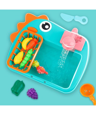 Play Kitchen Sink Toy Water Toys for Kids with Electronic Dishwasher Pretend Play Utensils Accessories and Play Cutting Food ...