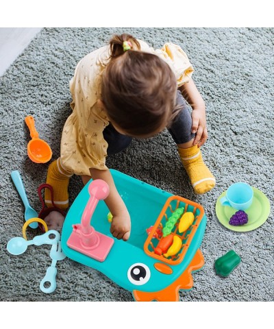 Play Kitchen Sink Toy Water Toys for Kids with Electronic Dishwasher Pretend Play Utensils Accessories and Play Cutting Food ...