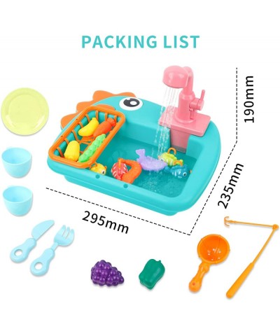 Play Kitchen Sink Toy Water Toys for Kids with Electronic Dishwasher Pretend Play Utensils Accessories and Play Cutting Food ...