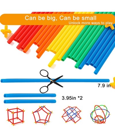 Straw Constructor STEM Building Toys 300 pcs Interlocking Plastic Educational Toys Engineering Building Blocks -Construction ...