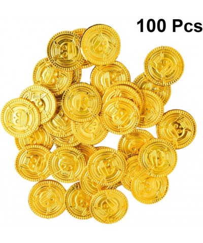 100pcs Plastic Pirate Gold Coins Pirate Treasure Coins Toy Coins for Party Supplies Props Decoration $21.94 Money & Banking P...