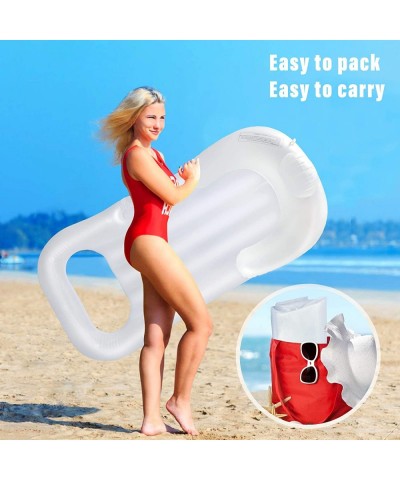 Pool Floats for Adults and Kids Inflatable Pool Floaties with 3 Modes LED Lights and Cup Holder Floating Pool Raft Lounge Cha...