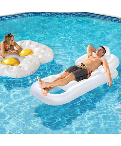 Pool Floats for Adults and Kids Inflatable Pool Floaties with 3 Modes LED Lights and Cup Holder Floating Pool Raft Lounge Cha...