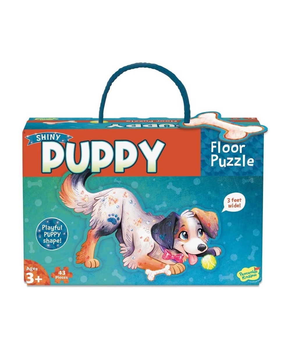 Shiny Puppy Floor Puzzle – 43-Piece Giant Floor Puzzle for Kids Ages 3 & up – Fun-Shaped Puzzle Pieces – Great for Classrooms...