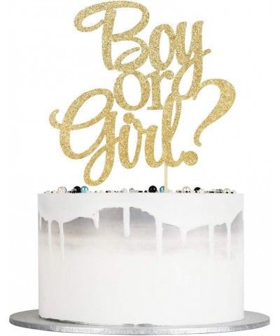 Boy or Girl Cake Topper - Gold Glitter Baby Shower Party Decorations Supplies $14.97 Kids' Party Decorations