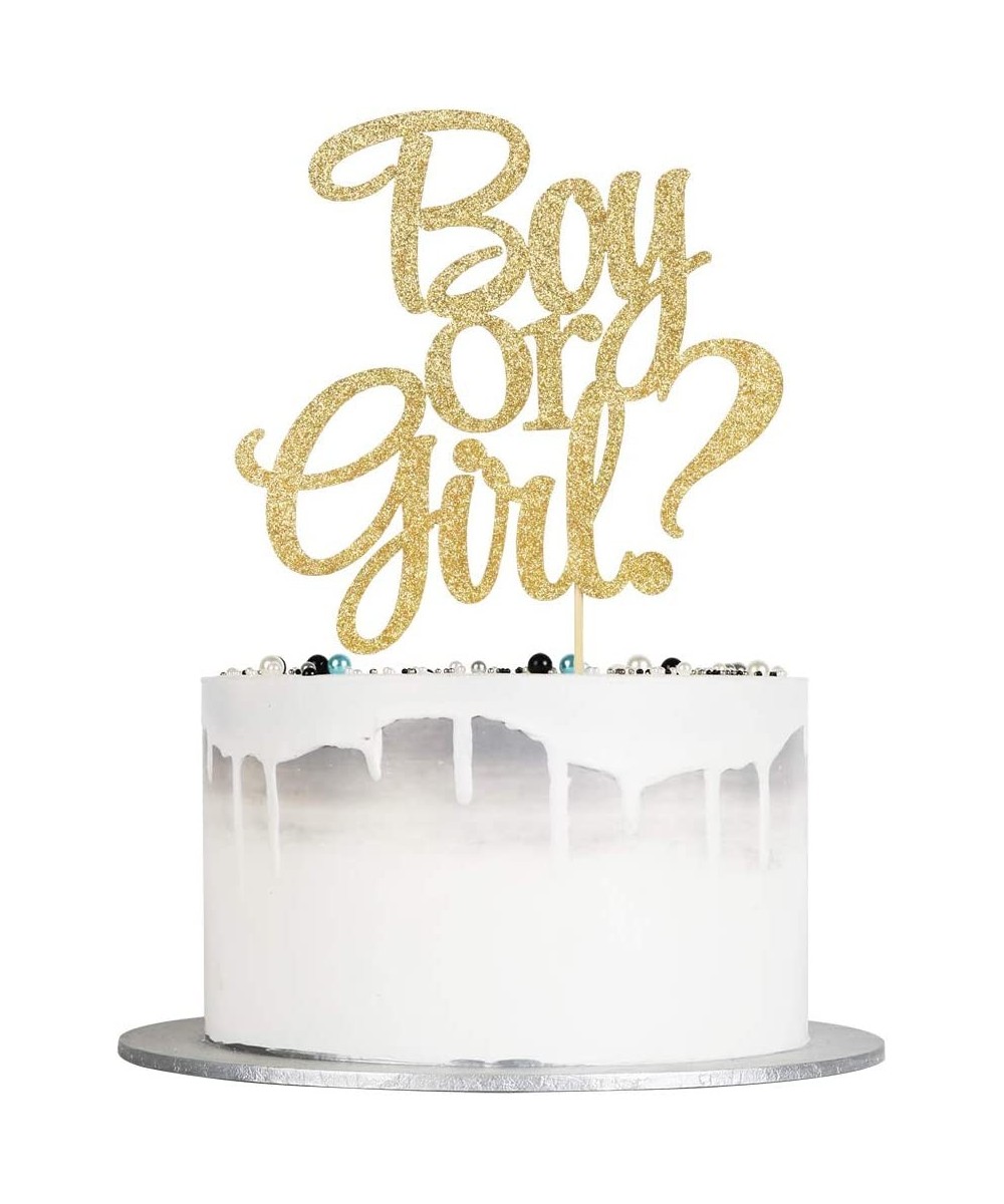 Boy or Girl Cake Topper - Gold Glitter Baby Shower Party Decorations Supplies $14.97 Kids' Party Decorations