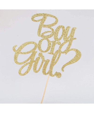 Boy or Girl Cake Topper - Gold Glitter Baby Shower Party Decorations Supplies $14.97 Kids' Party Decorations