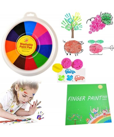 Finger Paint Kit 12 Colors Washable Funny Finger Painting Kit whit Book DIY Crafts Painting Colorful and Easy Clean Up (12 Co...