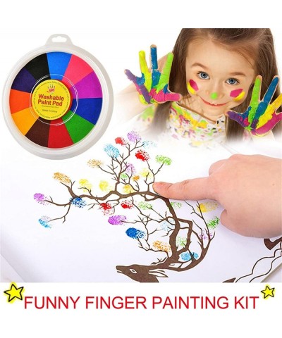 Finger Paint Kit 12 Colors Washable Funny Finger Painting Kit whit Book DIY Crafts Painting Colorful and Easy Clean Up (12 Co...