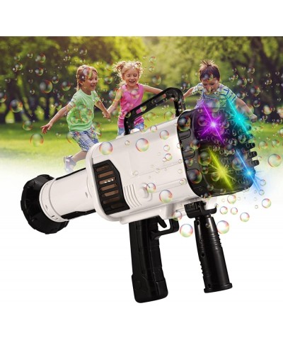 Outdoor Toys Bubble Machine Gun Upgrade 64 Holes 4 LED Light Kids Toys 3 - 18 Years Rocket Launcher Bubble Gun Maker Blower f...