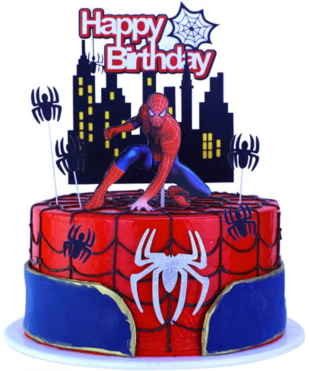 Spider Birthday Cake Toppers Kids Superhero Party Decorations $16.30 Kids' Party Decorations