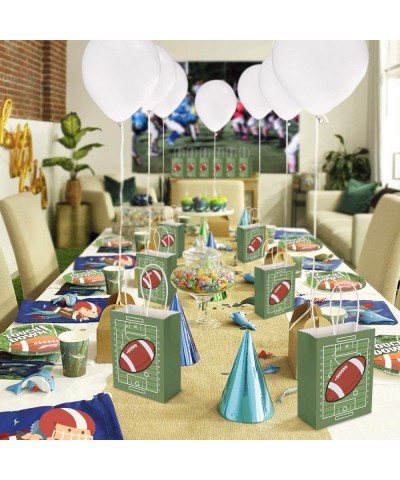 Football Party Bags Gift Bags Kraft Bags with Handle for Birthday Football Goodie Bags Football Theme Party Favor Bags and an...