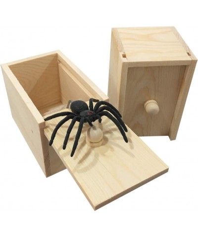 Rubber Spider Prank Box Handcrafted Wooden Surprise Box Prank Spider Money Surprise in a Box Pranks Stuff Toys for Adults and...