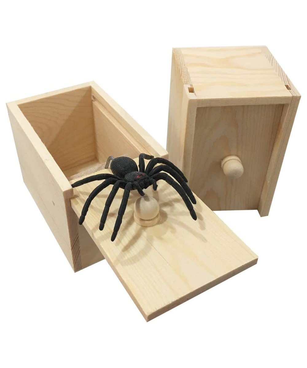 Rubber Spider Prank Box Handcrafted Wooden Surprise Box Prank Spider Money Surprise in a Box Pranks Stuff Toys for Adults and...