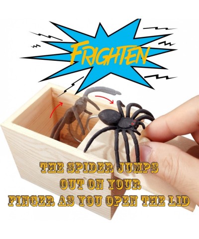 Rubber Spider Prank Box Handcrafted Wooden Surprise Box Prank Spider Money Surprise in a Box Pranks Stuff Toys for Adults and...