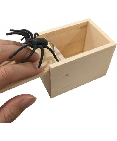 Rubber Spider Prank Box Handcrafted Wooden Surprise Box Prank Spider Money Surprise in a Box Pranks Stuff Toys for Adults and...