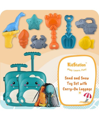 Snow and Beach Sand Toy Set (10pcs) with a Cute Dinosaur Suitcase - Gift Card Included for Christmas and Birthday $26.17 Sand...